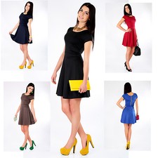Lovely Women's Dress with Zipper Cocktail Jersey Party Summer Size 8-16 8902