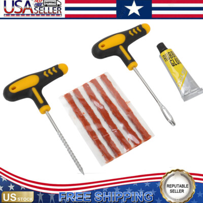 Car Tubeless Tyre Tire Puncture Repair Plug Set Needle Patch Fix Tools