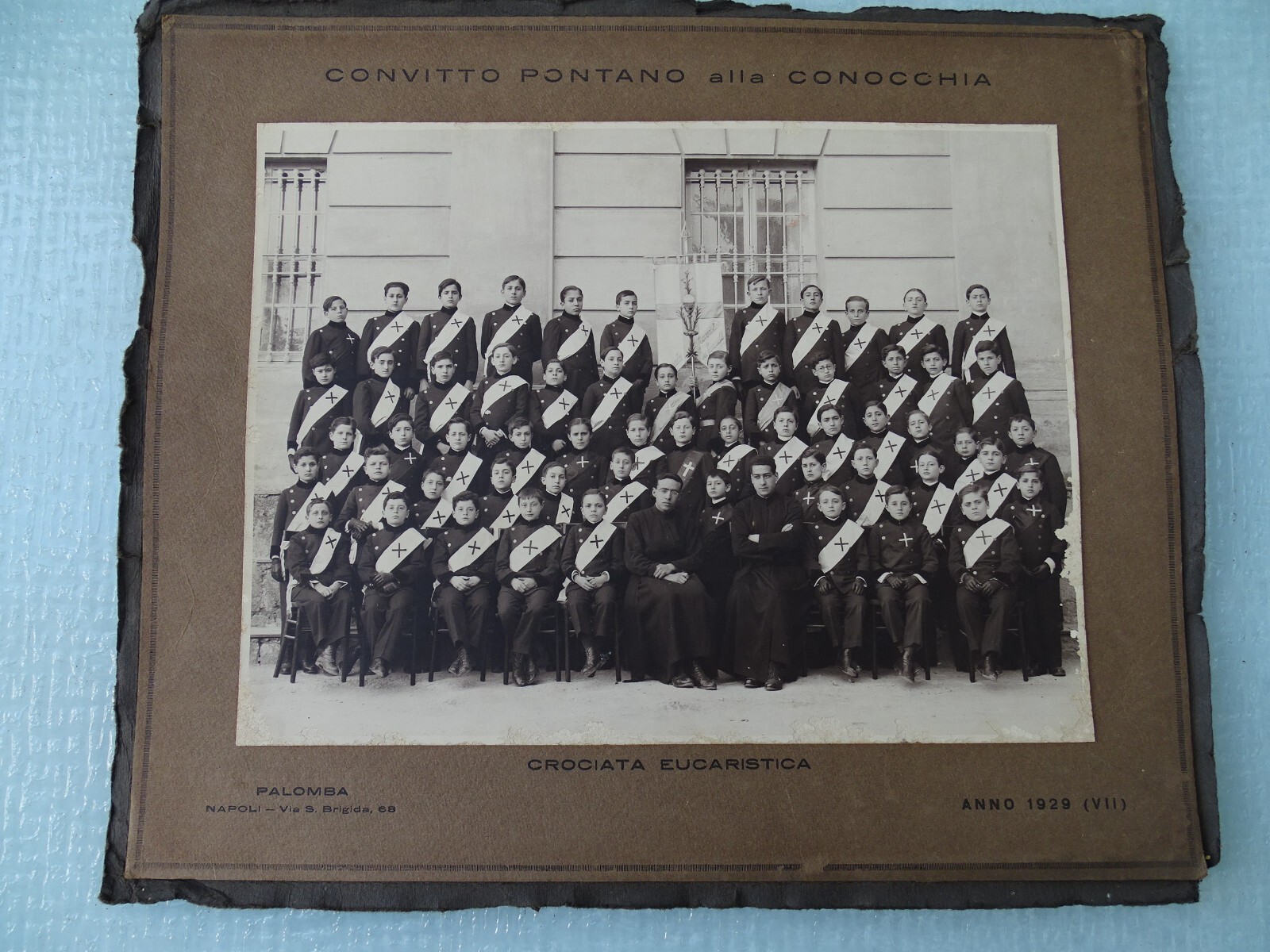 RARA FOTOGRAFIA CONVITTO PONTANO ALLA CONOCCHIA-NAPOLI-CROCIATA EUCARISTICA 1929