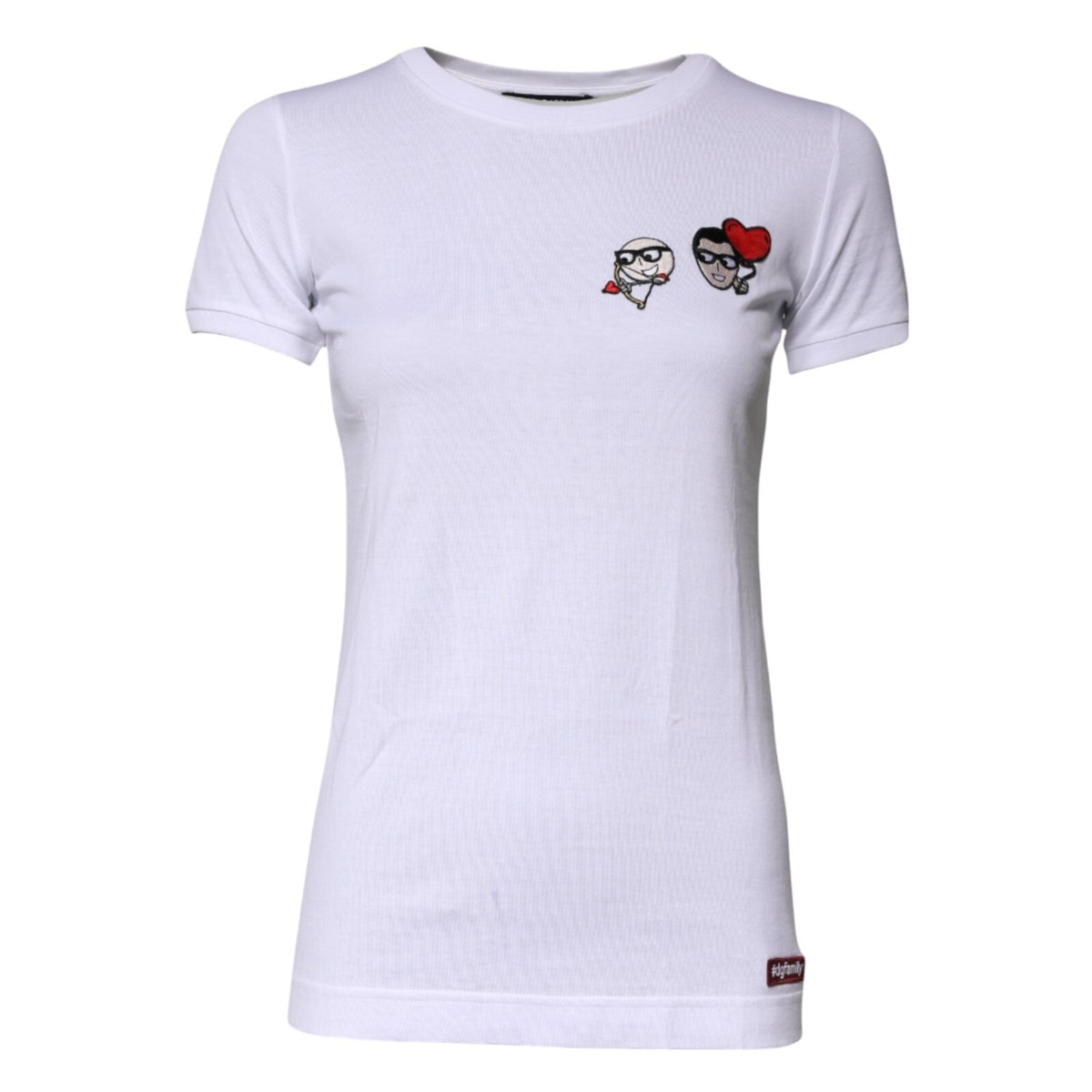 【Dolce & Gabbana】Family コットン Tシャツ【送料関税込】 DOLCE & GABBANA T-shirt White #DGFAMILY Cotton Embroidery