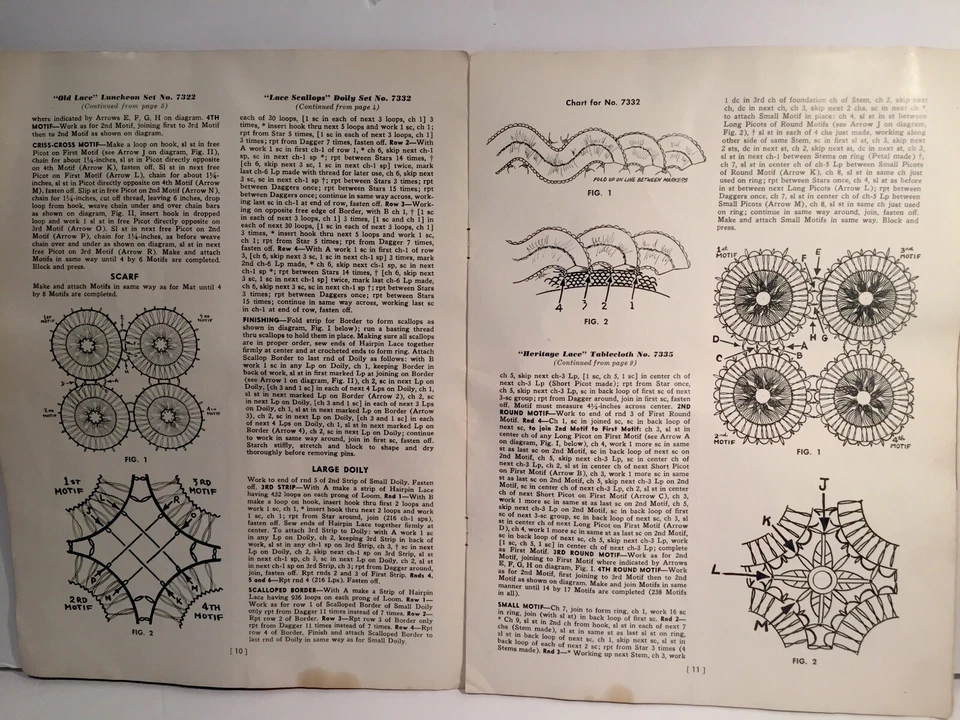 New Hairpin Lace Ideas In D.M.C Crochet Magazine Doilies Scarfs 1954 Vol. 408 - Image 3 of 4