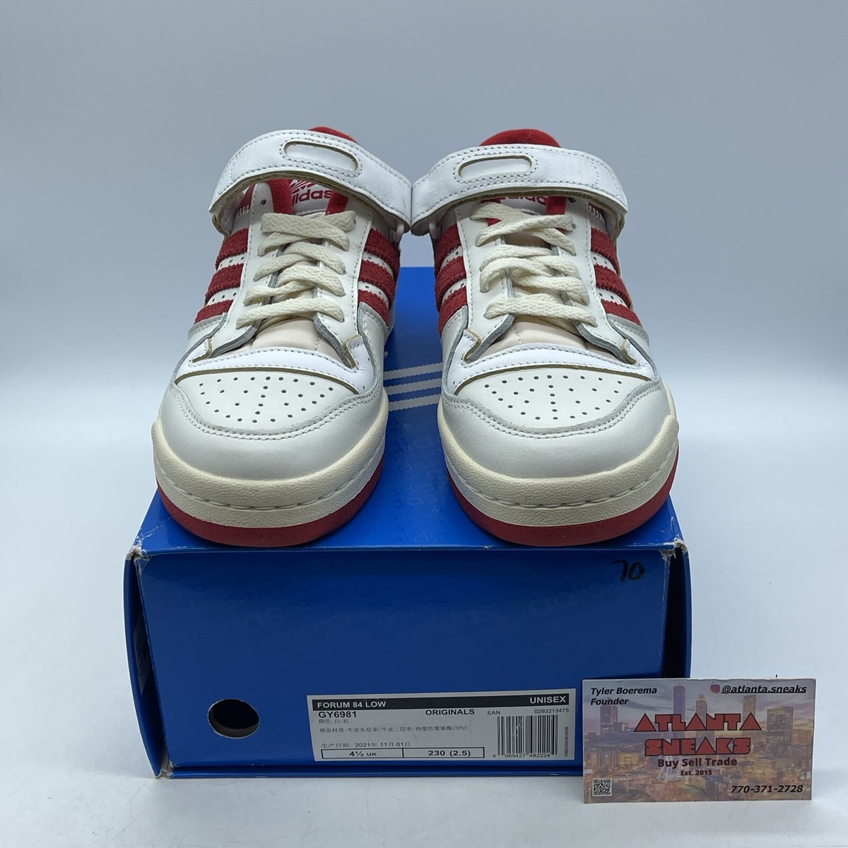 Size 5 - adidas Forum 84 Low Team Power Red White Tan