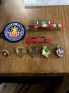 Military Memorabilia including Pins, bars , patch