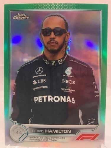 2022 Topps Chrome F1 LEWIS HAMILTON Green RayWave /99! #6 Mercedes AMG Petronas
