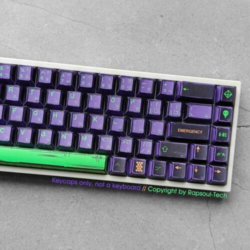 NEON GENESIS EVANGELION EVA01 Mecha-01 Keycaps Set for MX Mechanical Keyboards - Picture 2 of 11