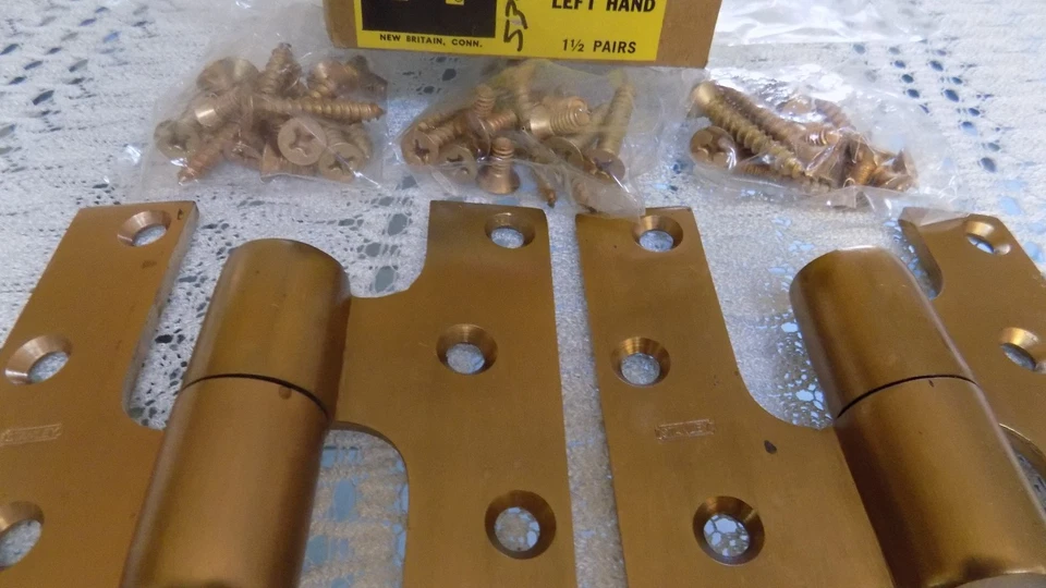 3 NUEVAS BISAGRAS DE NUDILLO STANLEY BB93 LH bronce macizo US10,5" X 4 1/2 pesadas Foto 3 de 4