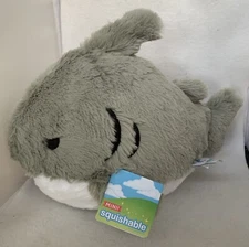 Mini Squishable Great White Shark 12” Plush Animal Gray NEW WITH TAGS