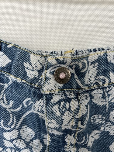Disney Princess Girls 4 Blue Denim Rose Floral Print elastic waist ruffle skirt - Picture 3 of 8