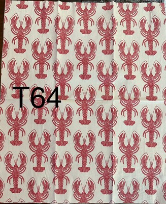two Individual Red Lobster beach Paper Guest napkins For Decoupage Summer.