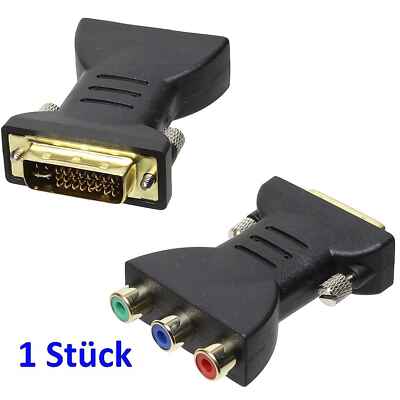 Adapter DVI-D 24+5 Stecker auf RGB Kupplung schwarz NEU