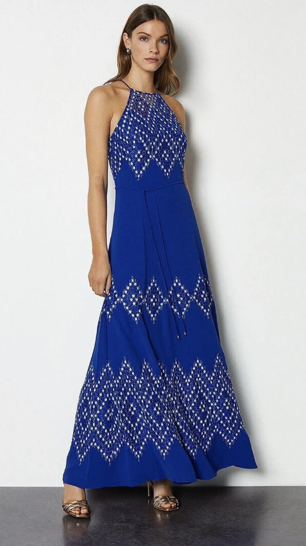 Karen Millen Cobalt Blue Fringe Tailored Blazer Dress BNWOT