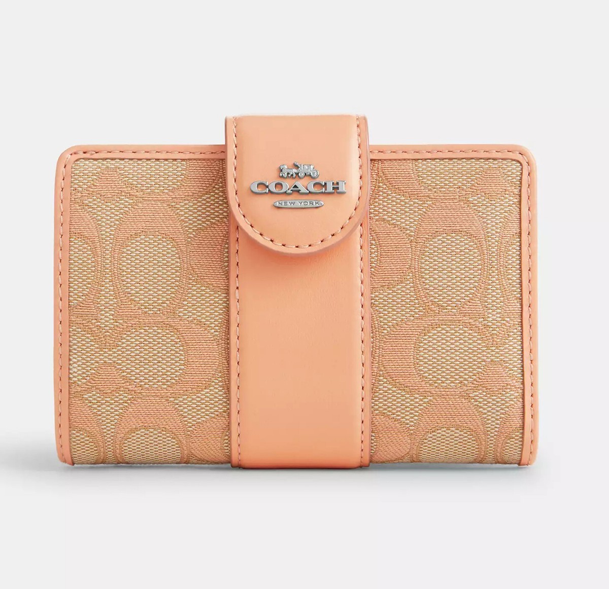 NWT Coach Medium Corner Zip Wallet In Signature Jacquard CU987