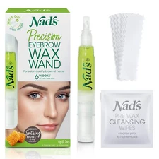 Nad's Eyebrow Shaper Wax Kit Eyebrow Facial Hair Removal Delicate Areas Cotton