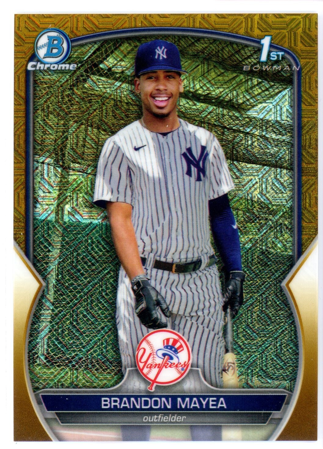 2023 Bowman Chrome BRANDON MAYEA Mega Box Gold Refractor 1st RC #d/50 Yankees