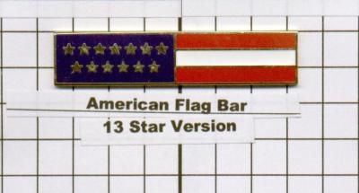 American Flag Bar used by most Police and Fire departments - pin & catch back