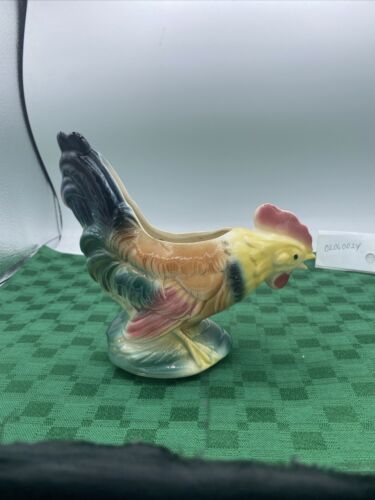 Plantadora de gallo de cerámica artística vintage de 6,5 Múltiples colores - Imagen 1 de 7