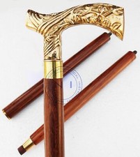 Brass Victorian Style Head Handle Walking Stick Canes Shaft Wooden handmade Gift