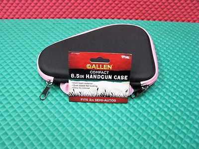 Allen Compact 8.5 IN Handgun Case Fits 3IN Semi-Autos Black w/Pink Trim 81-85