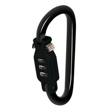 Haken Karabiner Diebstahlschutz Schwarz f&uuml;r Moto Bike Helm Rucksack Tasche Kombi