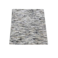 2'1" x 2'1" Brown Modern Silk with Textured Wool Hand Loomed Sample Rug R80398