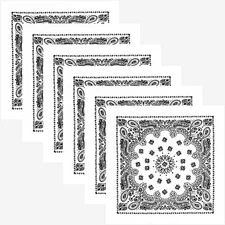 White Trainmen Paisley Bandana 6-Pack Extra Large Head & Face Wrap 27"x27"