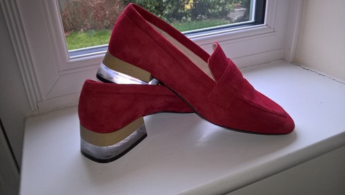 MANGO LOAFERS TOMATO RED SUEDE 
