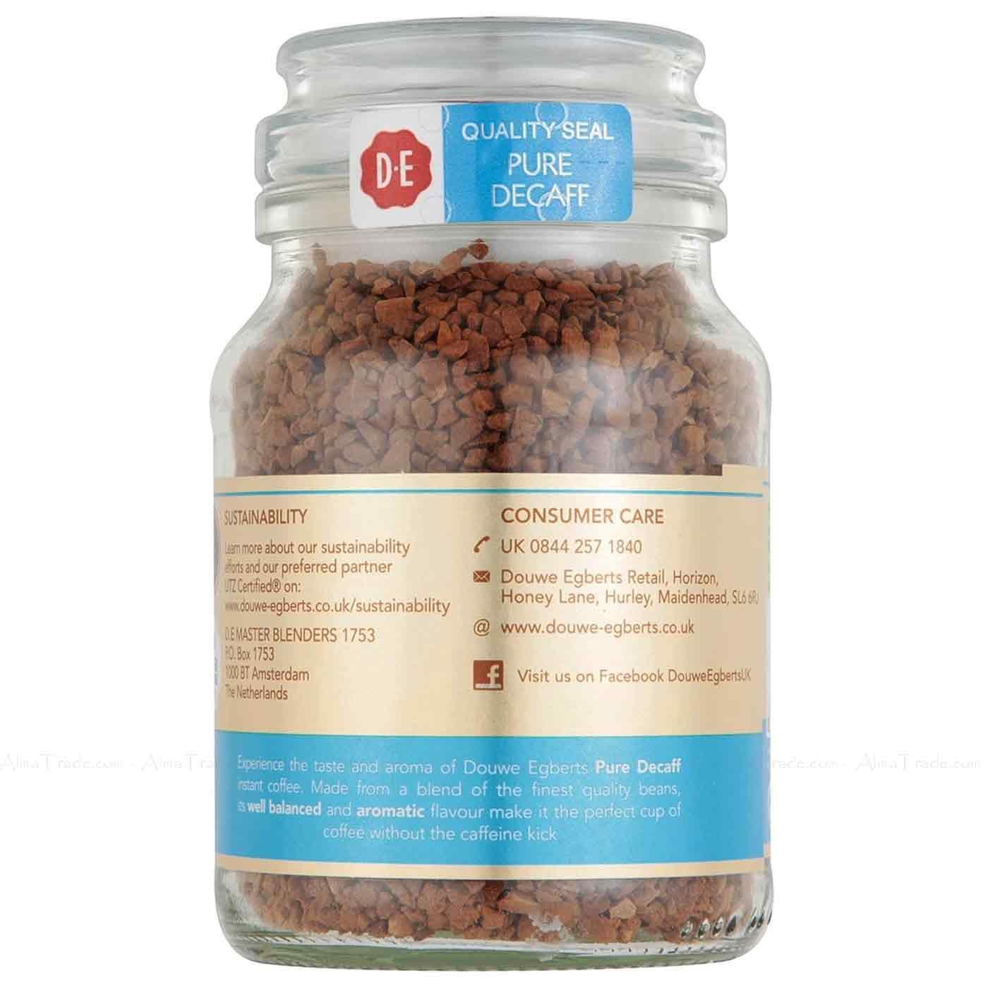 Douwe Egberts Pure Decaff Medium Roast Ground Instant Coffee Granules