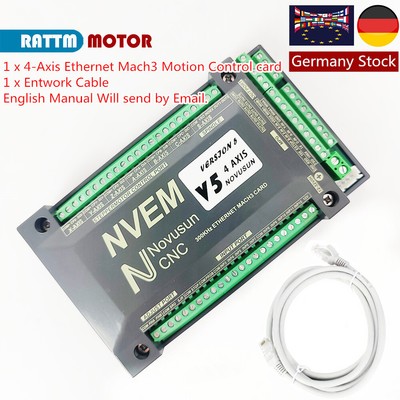 【DE-EU】4 Axis NVEM CNC Motion Controller 200KHZ Ethernet MACH3 for Stepper Motor