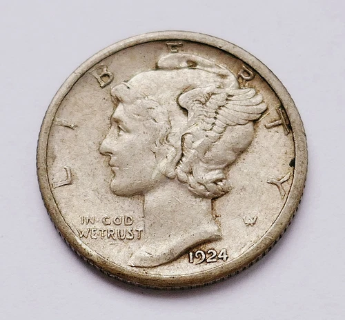 1924-S U.S. MERCURY SILVER DIME ~ EXTRA FINE CONDITION