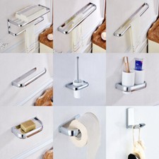 Polished Chrome Square Bathroom Accessories Set Bath Hardware Towel Bar fset002