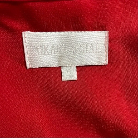 Mikael Aghal Women Red Guipure Lace Button Front Dress 4 - Изображение 4 из 4