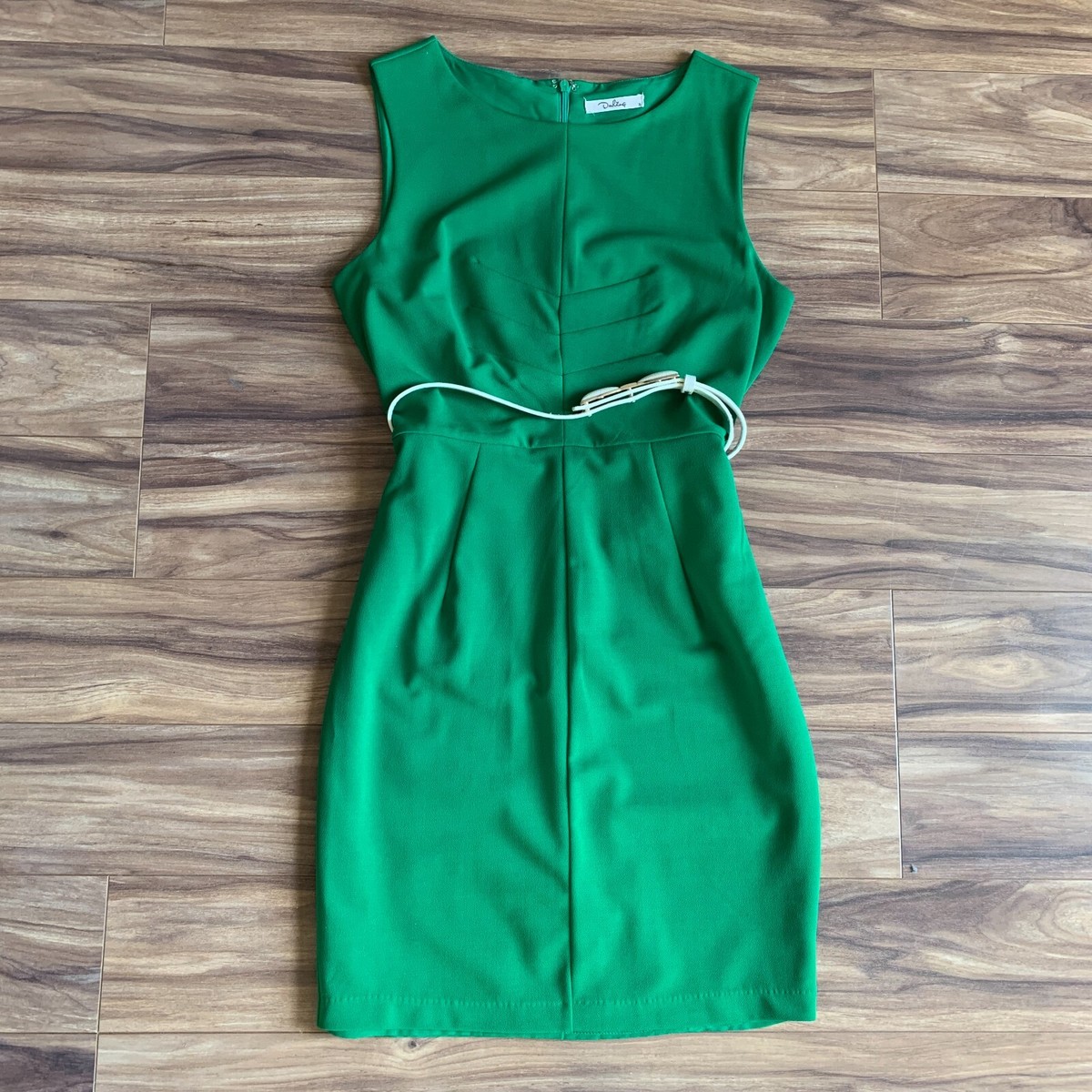 belted knee length dress High Quality Support Long Sleeve Flower Print Belted Knee Length Dresses White / S main image 1