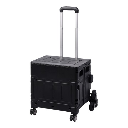 50/75L Shopping Trolley Folding Cart Rolling Car Boot Foldable Storage Box Crate - Picture 10 of 12