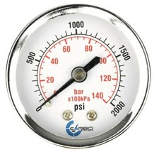 2" Pressure Gauge - Chrome Plated Steel Case, 1/4"NPT, Back Mnt. 2000 PSI