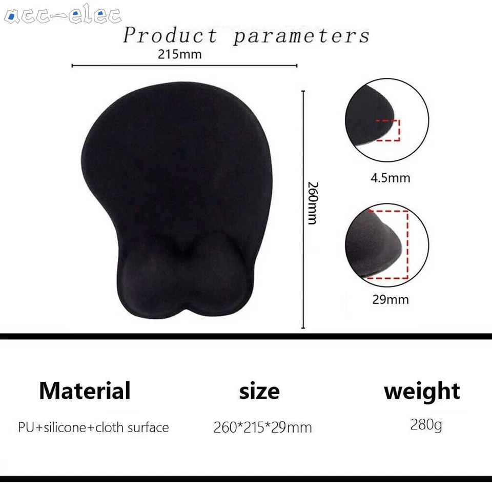 Anime Demon Slayer Ergonomic Shinobu Kochou Wrist Rest BULK Boob 3D Mouse Pad - Image 4 of 4