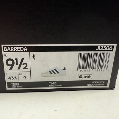 Size 9.5 - Adidas Barreda White Black Grey for sale online | eBay