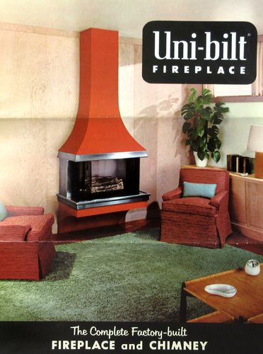 Mid Century Fireplace Sales Brochure Architecture Uni-Bilt Syracuse NY 1959