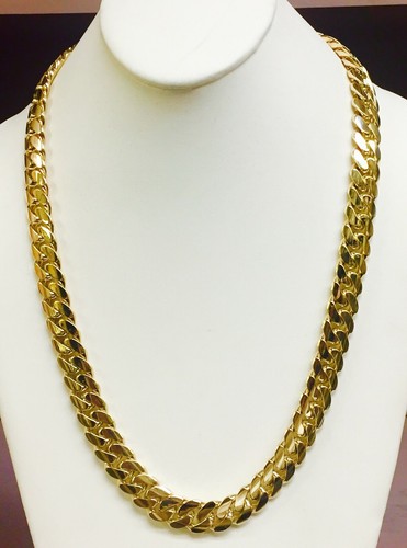 14k Yellow Gold Men's Miami Cuban Curb 
