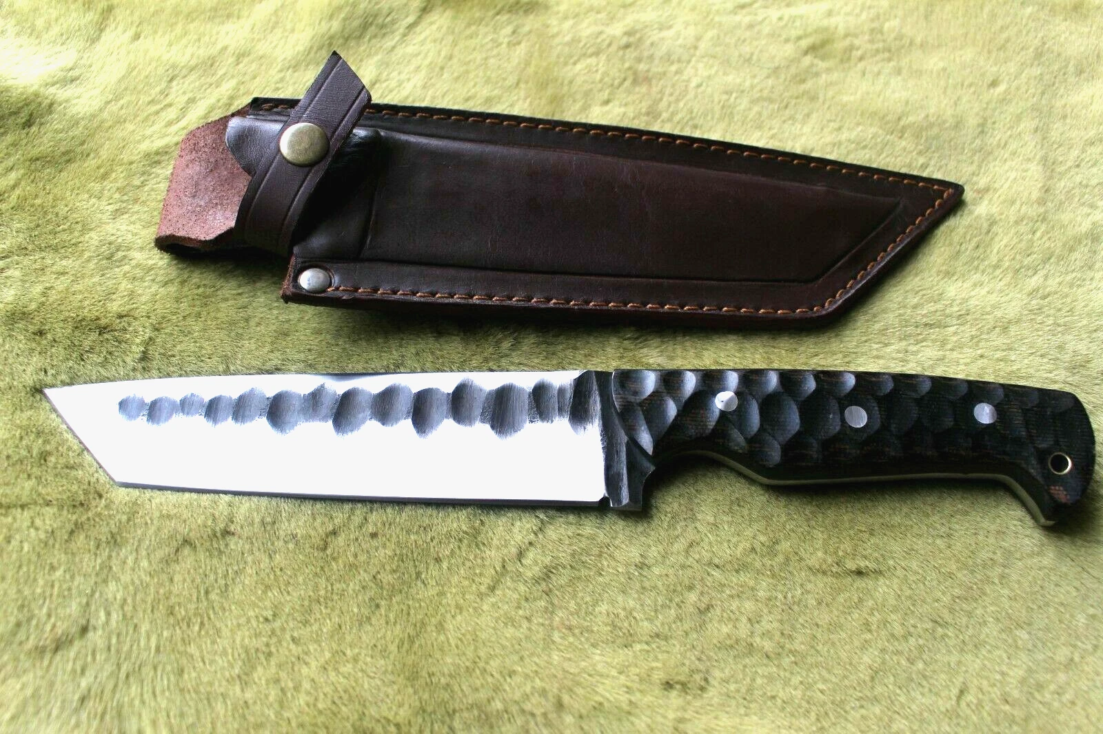 HANDMADE 12" HUNTING-SKINNING-BEAUTIFUL-1095 STEEL TANTO BUSH CRAFT KNIFE MK