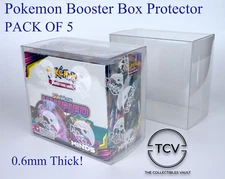 Pokemon Booster Box Protector Display Case 5-Pack (0.6mm Thick)