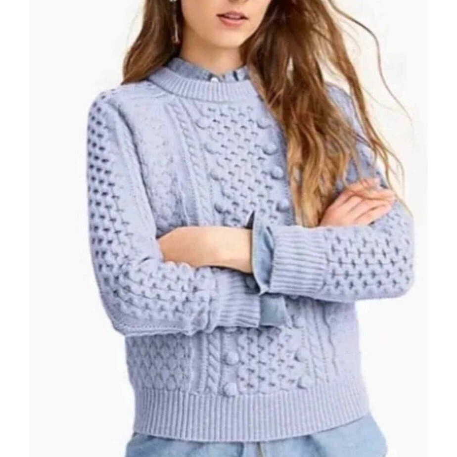 J. CREW popcorn cable knit sweater in periwinkle … - image 1