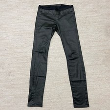 Helmut Lang Women  s Black Pull On Pants Leggings Faux Leather Size US 26/2