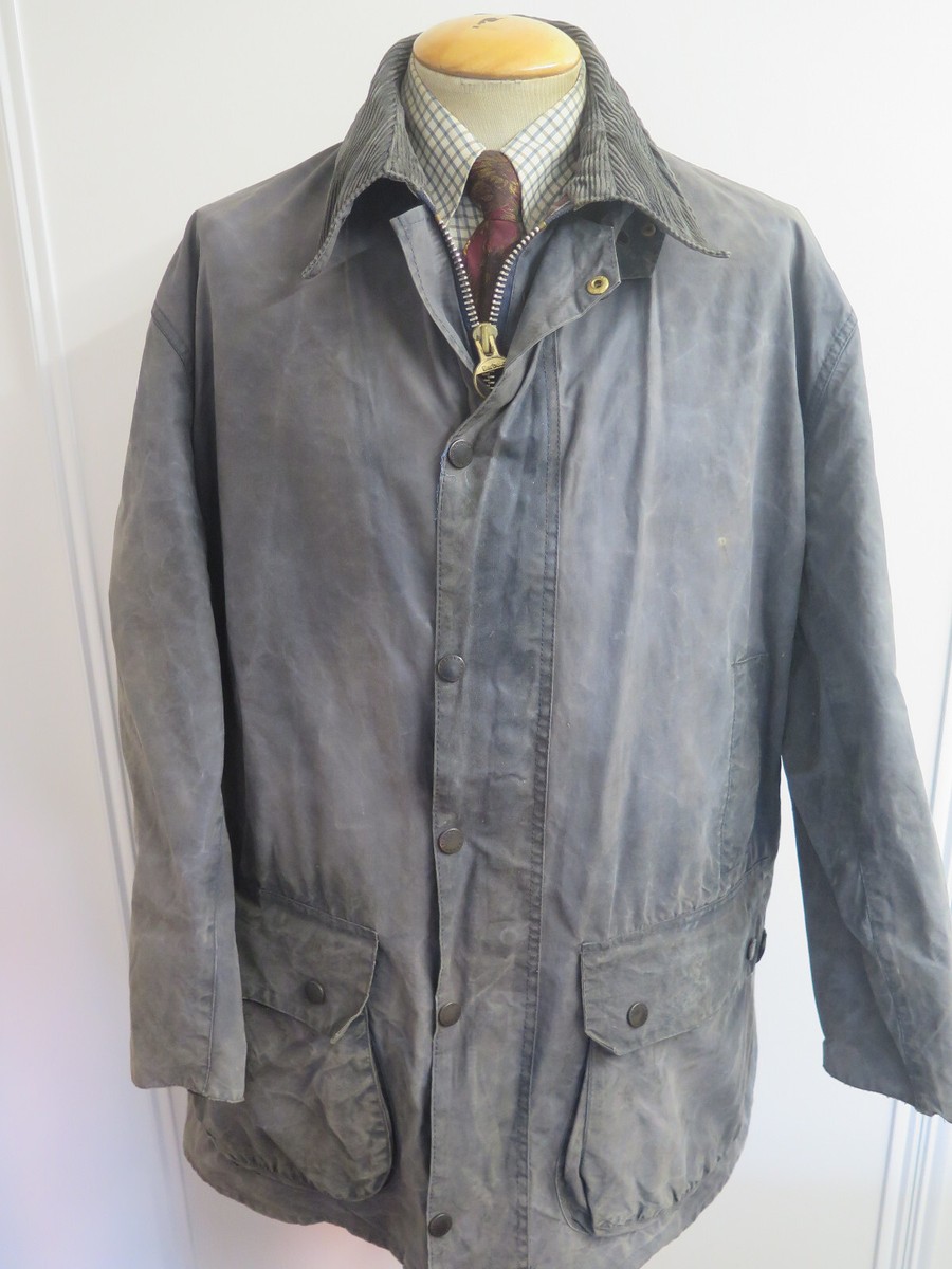 Vintage Barbour A205 Border Waxed Cotton Jacket / Coat - XL 46
