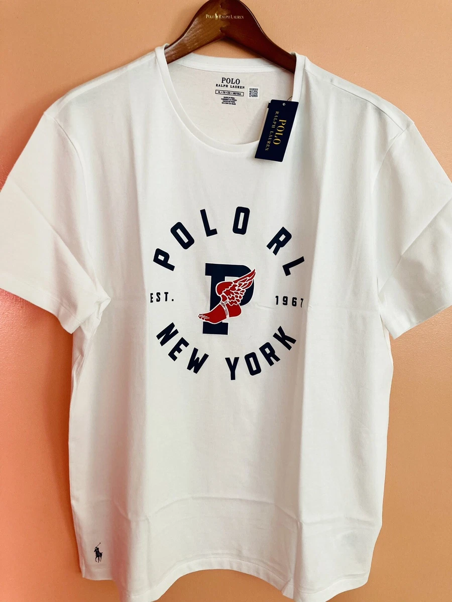 Ralph Lauren Polo RL P wing New York T-Shirt XL Stadium Games 1992