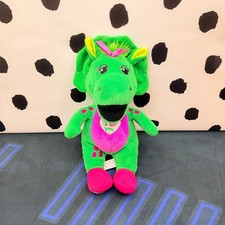 Fisher-Price Barney Baby Bop Plush Kids Small Green Good Baby Bop Dinosaur Heart