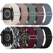 10 Pack Stretchy Nylon Bands for Apple Watch 38mm 40mm 41mm 42mm 44mm 45mm 49mm