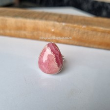 Amazing Rhodochrosite Gemstone Ring 925 Sterling Silver Statement Ring PG6691
