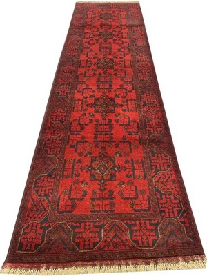 Fine Quality Hand Knotted Afghan Khal Muhammadi Wool Area Runner Rug 10 x 3 Ft