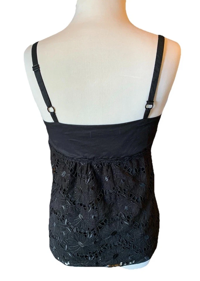 Y2K Babydoll Top Cami Camisole Black Lace Fairy Grunge Sz Small Old Navy *Note - Image 3 of 4