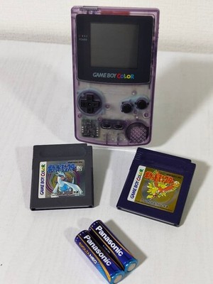 Pokemon Window Color Excellent Nintendo Game Boy Color Atomic Purple Pokemon Gold Silver ...